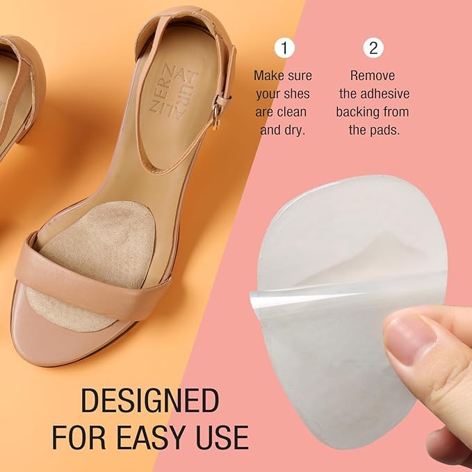 Ashoesert Metatasral Pads Ball of Foot Cushions  Heel Inserts for Women Shoes Relieve Foot Pian Heel Grips Liners Shoe Pads for Loose Shoe  Blisters - Image 3